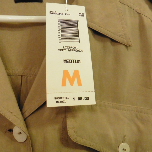 NWT Liz Claiborne Carmel Colored Silk Jacket SZ M - Picture 4 of 5